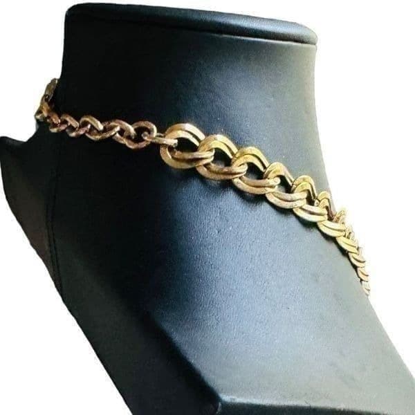 MONET Vintage Gold Plated Chain Link Necklace 16”-18” EUC - Thumbnail 3