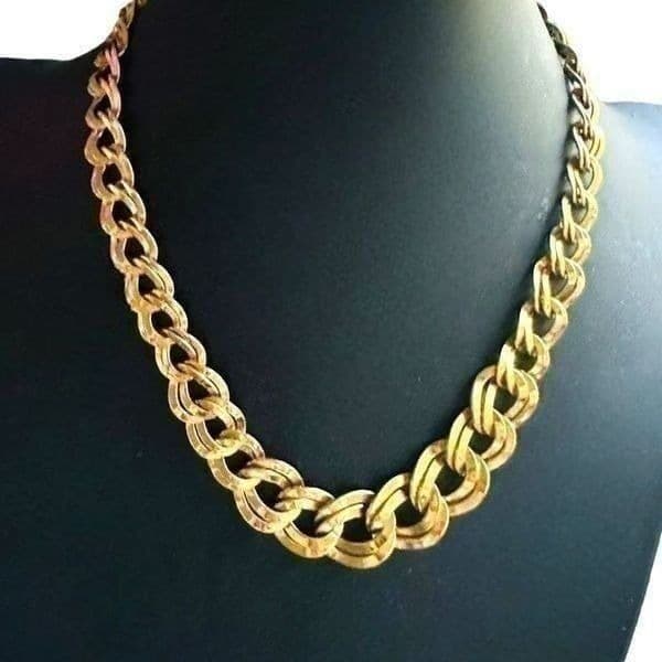 MONET Vintage Gold Plated Chain Link Necklace 16”-18” EUC - Image 1