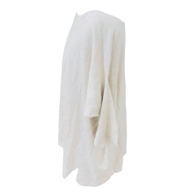 SAVERIO PALATELLA Luxury Silk Cashmere Short Sleeve Oversized Wheat Heathered Li - Thumbnail 3