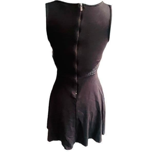French Connection Little Black Dress VNeck Fit & Flare w/Lace Detail Size 2 - Thumbnail 8