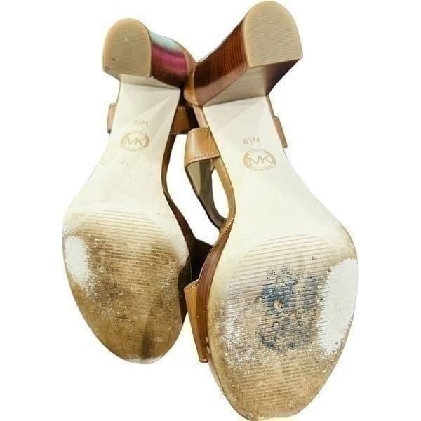 MICHAEL MICHAEL KORS Berkley T Strap Platform Vachetta Leather Sandals Size 6.5 - Thumbnail 5