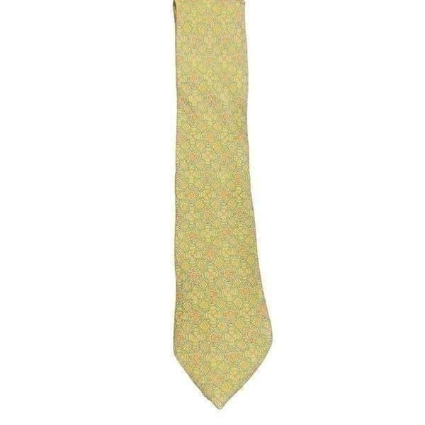 HERMES PARIS 100% Silk Neck Tie Hermes Yellow Green Orange Geometric Abstract Ti - Thumbnail 2