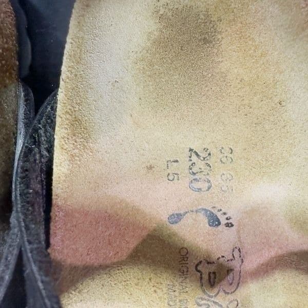 BIRKENSTOCK Florida Shoes Leather Birko-Flor Suede Black Patent Leather Sandals - Thumbnail 3