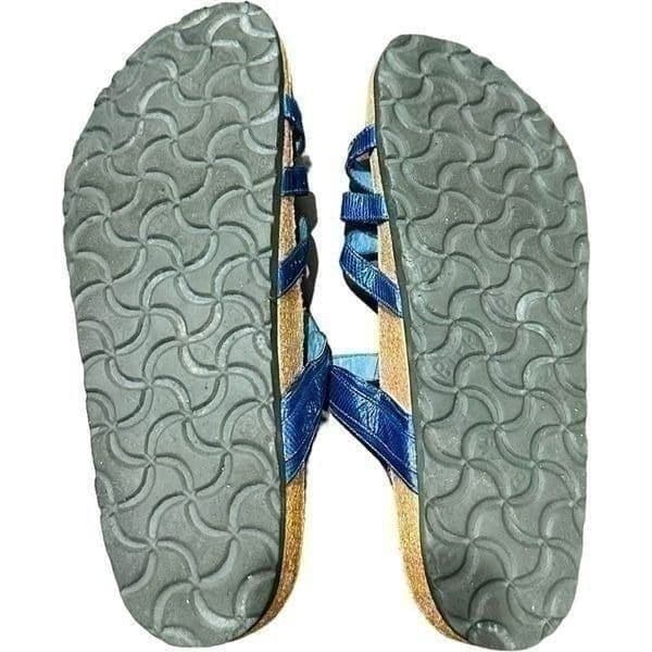 TATAMI BY BIRKENSTOCK Blue Patent Leather Rhinestone Leather Sandals Size 10 (41 - Thumbnail 5