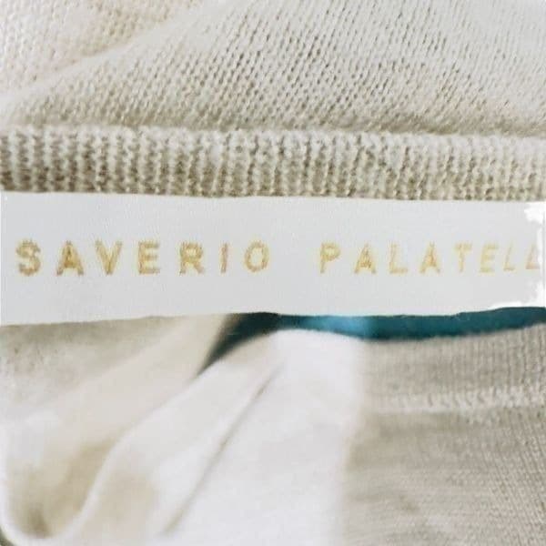 SAVERIO PALATELLA Luxury Silk Cashmere Short Sleeve Oversized Wheat Heathered Li - Thumbnail 4
