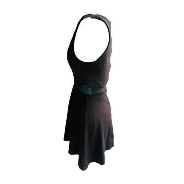 French Connection Little Black Dress VNeck Fit & Flare w/Lace Detail Size 2 - Thumbnail 7