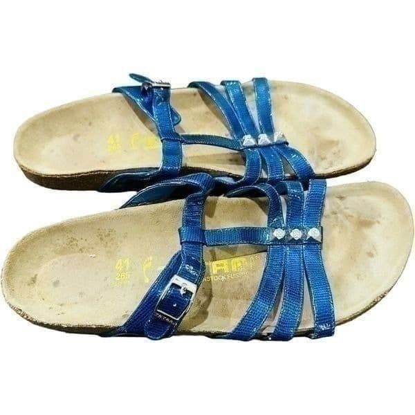 TATAMI BY BIRKENSTOCK Blue Patent Leather Rhinestone Leather Sandals Size 10 (41 - Thumbnail 2
