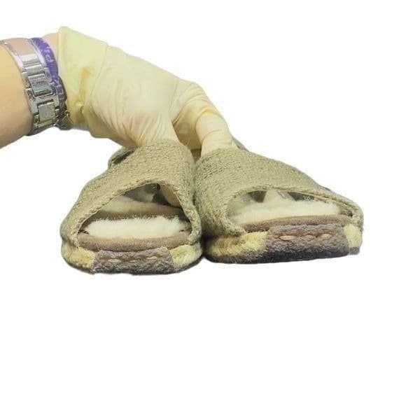 UGG Brianda Military Green Espadrille Cotton Sheepskin Wedge Sandals UGG Shoes T - Thumbnail 7