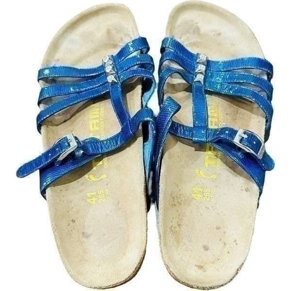 TATAMI BY BIRKENSTOCK Blue Patent Leather Rhinestone Leather Sandals Size 10 (41 - Thumbnail 4