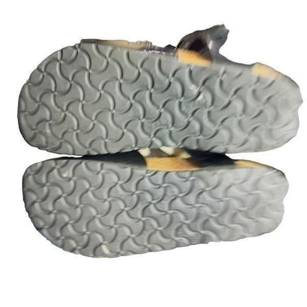 BIRKENSTOCK Florida Shoes Leather Birko-Flor Suede Black Patent Leather Sandals - Thumbnail 4