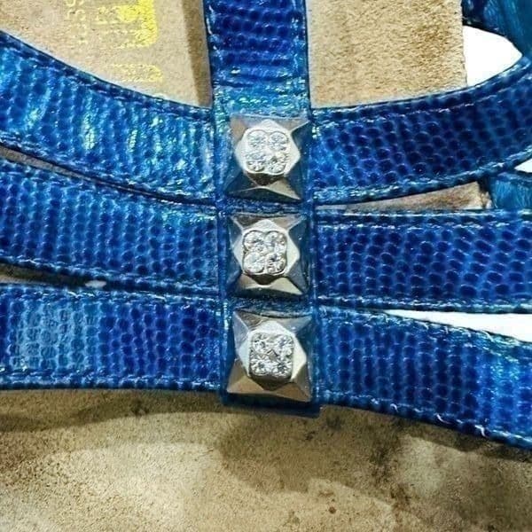 TATAMI BY BIRKENSTOCK Blue Patent Leather Rhinestone Leather Sandals Size 10 (41 - Thumbnail 7
