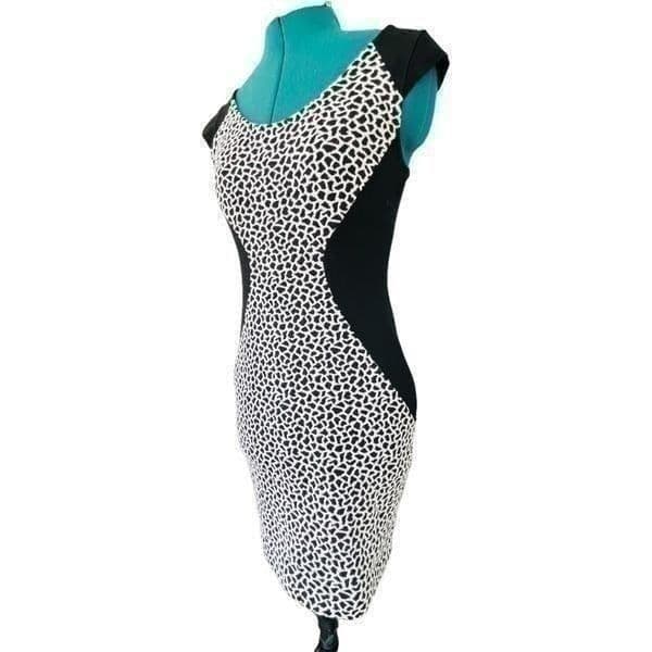 Express Bodycon Black and White Dress Size 2 - Thumbnail 3