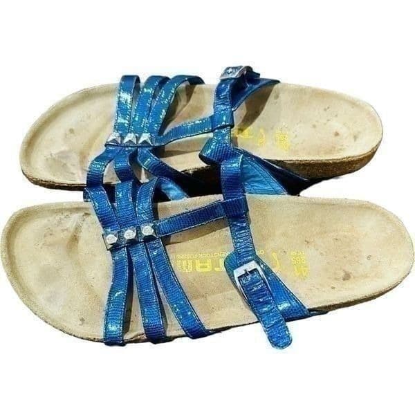 TATAMI BY BIRKENSTOCK Blue Patent Leather Rhinestone Leather Sandals Size 10 (41 - Thumbnail 3