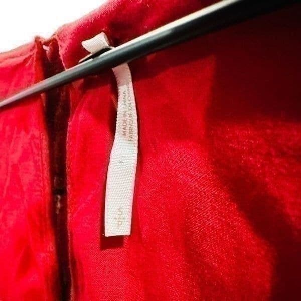 FREE PEOPLE Two Faces Smocked Floral Red Dress Size Small - Thumbnail 4