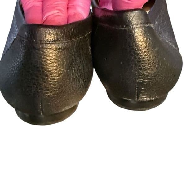 TALBOTS Black Pebbled Leather Shoes Flats Slip Ons Loafers Versatile Work Everyd - Thumbnail 2