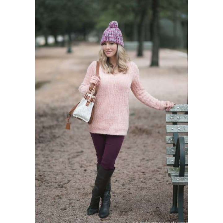 CHELSEA28 x Anthropologie Wool Cashmere Blend Textured Fuzzy Cable Knit Sweater - Thumbnail 2