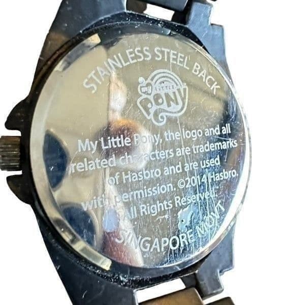 HASBRO MY LITTLE PONY 2014 HOT TOPIC Rainbow Dash Black Stainless Steel Analog W - Thumbnail 7