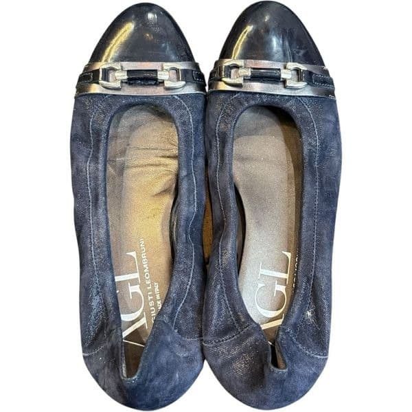 AGL Attilio Giusti Leombruni Monika Suede Patent Leather Italy Round Cap Toe Bal - Thumbnail 7