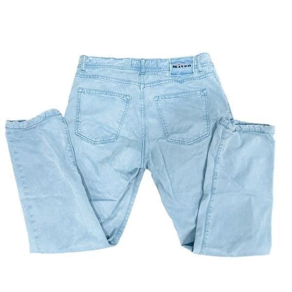 KITON Blue Lyocell Cotton Elastane Pants 5 Five Pocket Jeans Denim Button Fly Sl - Thumbnail 5