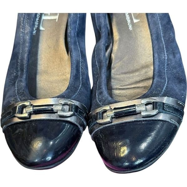 AGL Attilio Giusti Leombruni Monika Suede Patent Leather Italy Round Cap Toe Bal - Thumbnail 9