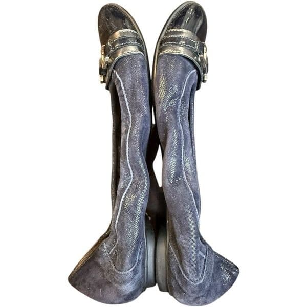 AGL Attilio Giusti Leombruni Monika Suede Patent Leather Italy Round Cap Toe Bal - Thumbnail 5