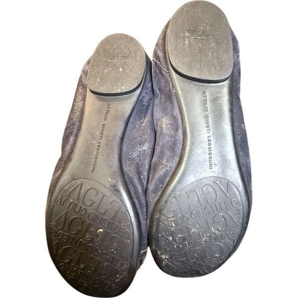 AGL Attilio Giusti Leombruni Monika Suede Patent Leather Italy Round Cap Toe Bal - Thumbnail 3