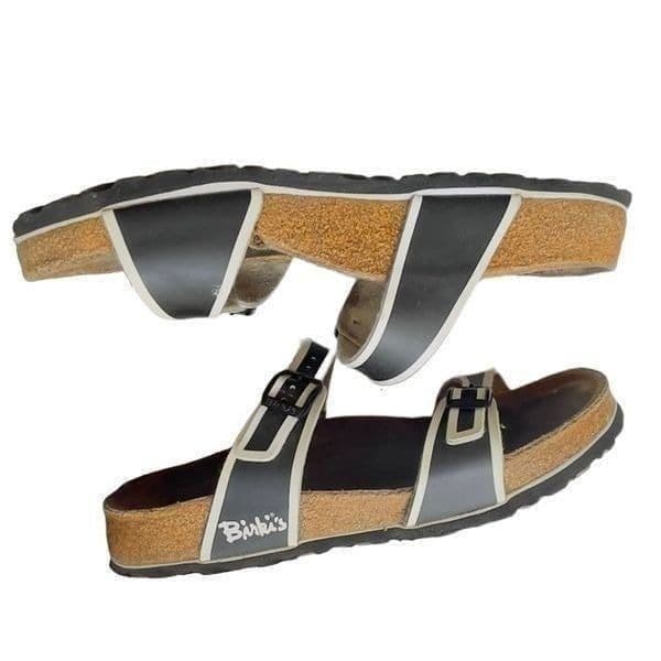 Birkis By Birkenstock Black And White Striped Sandals Size 38 (US 7.5-8) - Thumbnail 5