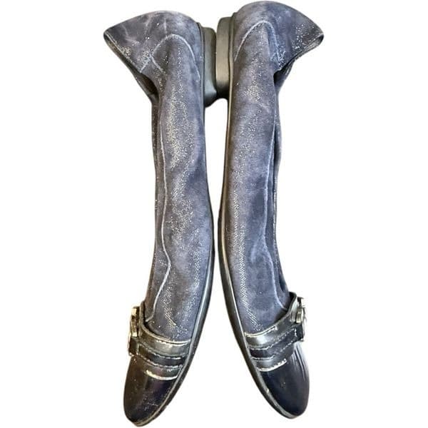 AGL Attilio Giusti Leombruni Monika Suede Patent Leather Italy Round Cap Toe Bal - Thumbnail 6