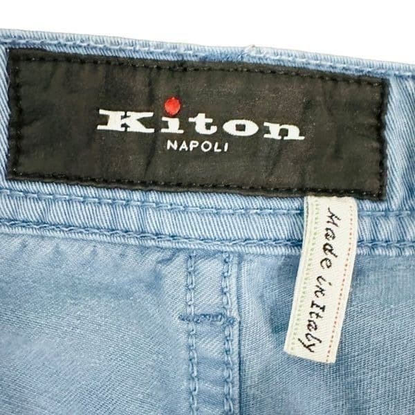 KITON Blue Lyocell Cotton Elastane Pants 5 Five Pocket Jeans Denim Button Fly Sl - Thumbnail 7