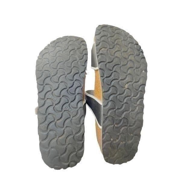 Birkis By Birkenstock Black And White Striped Sandals Size 38 (US 7.5-8) - Thumbnail 4