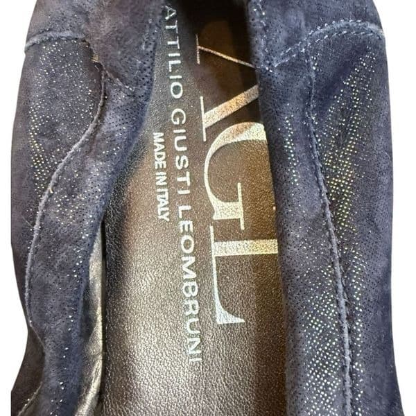 AGL Attilio Giusti Leombruni Monika Suede Patent Leather Italy Round Cap Toe Bal - Thumbnail 4