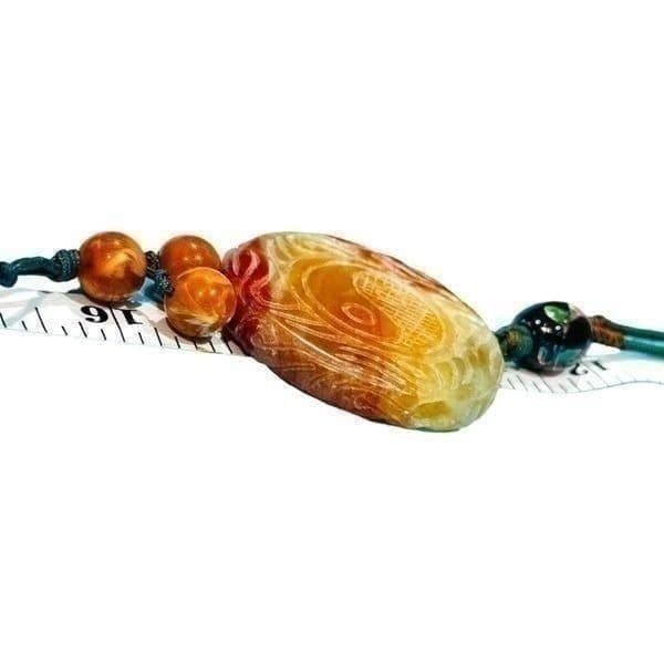 JADE Jadeite Long Yin Yang Oriental Antique Vintage Circle Carved Pendant Neckla - Thumbnail 8