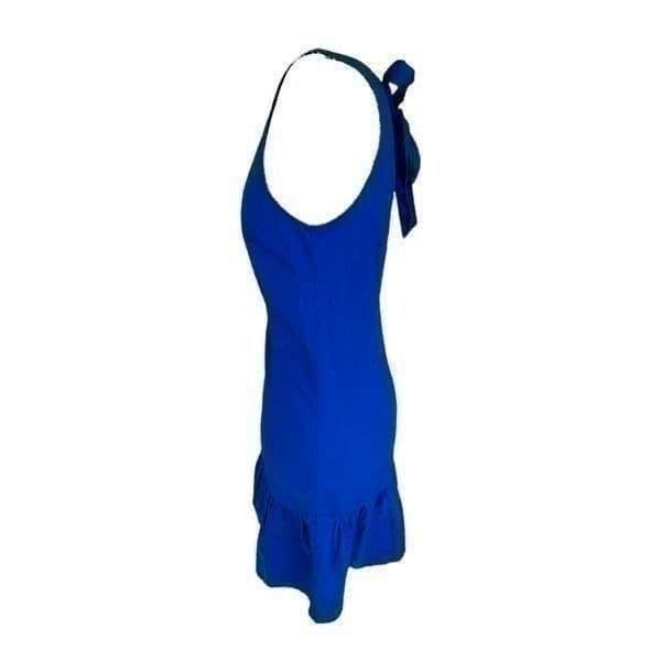 NWT J. Crew A-Line Bright Purple/Blue Halter Style Dress Size Small - Thumbnail 4