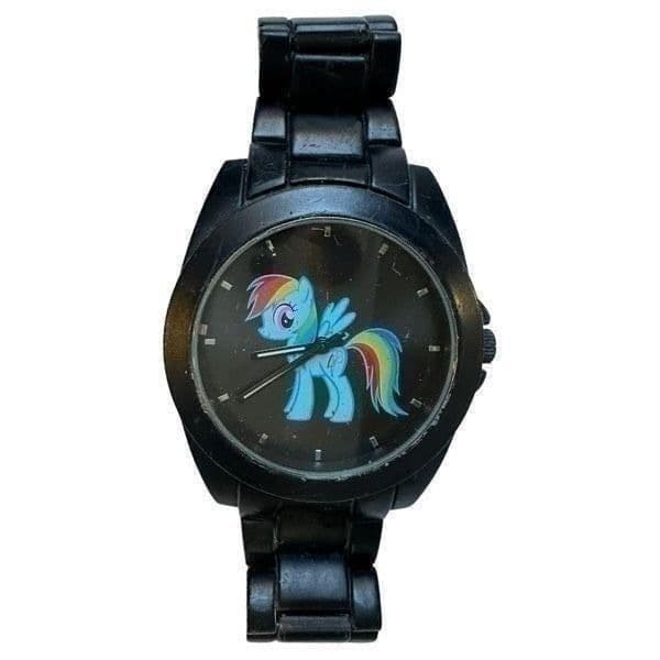 HASBRO MY LITTLE PONY 2014 HOT TOPIC Rainbow Dash Black Stainless Steel Analog W - Thumbnail 6