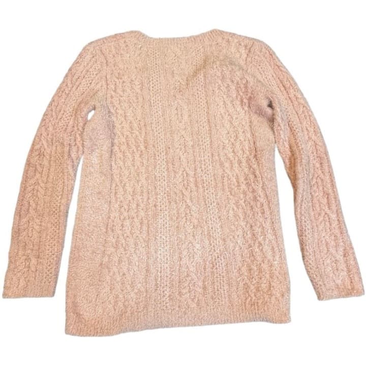 CHELSEA28 x Anthropologie Wool Cashmere Blend Textured Fuzzy Cable Knit Sweater - Thumbnail 4