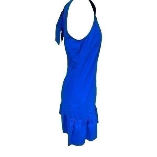 NWT J. Crew A-Line Bright Purple/Blue Halter Style Dress Size Small - Thumbnail 2