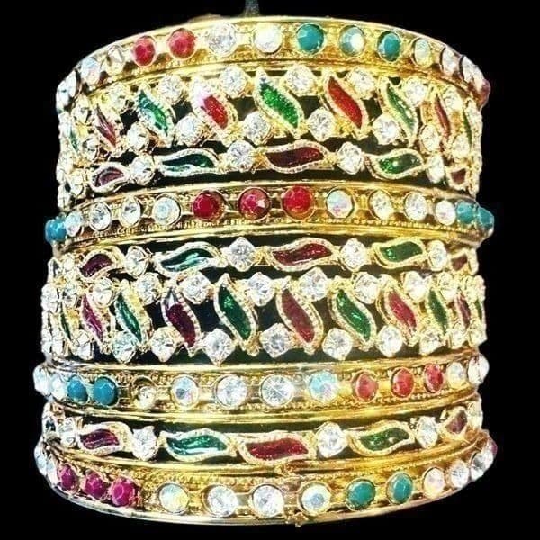9x BULK LOT SILVER & GOLD TONE RED GREEN XMAS CHRISTMAS COLORFUL BANGLE BRACELET