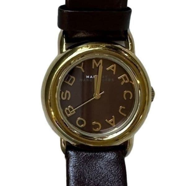 MARC BY MARC JACOBS MBM1185 Analog Brown Leather and Dial Gold Tone Round Watch - Thumbnail 2