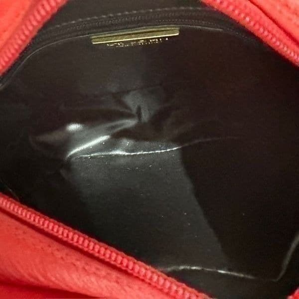 ST. JOHN Red Quilted Luxury Lamb Leather Gold Chain Strap Purse Bag NWOT - Thumbnail 6