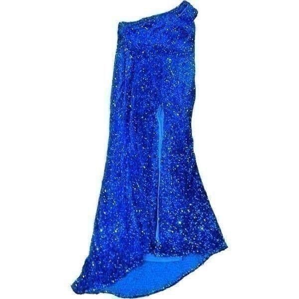 NWT HOUSE OF CHIC Bright Blue One Shoulder All-Over Sequin Evening Gown Semi For - Thumbnail 2