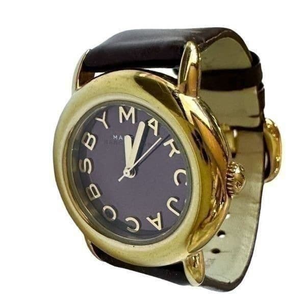 MARC BY MARC JACOBS MBM1185 Analog Brown Leather and Dial Gold Tone Round Watch - Thumbnail 6