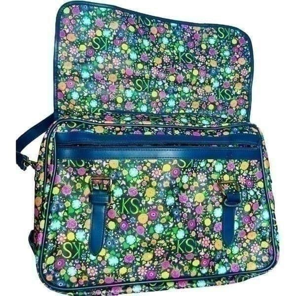 KEN SCOTT Italy Circa 1980s Retro Floral Weekender Convertible Crossbody Duffle - Thumbnail 4