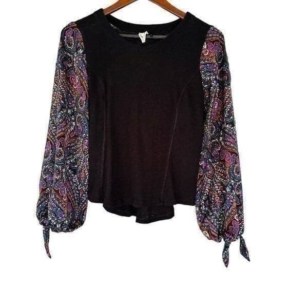 ANTHROPOLOGIE Maybelle Tied Sleeve Top By Akemi + Kin Size XS - Thumbnail 2