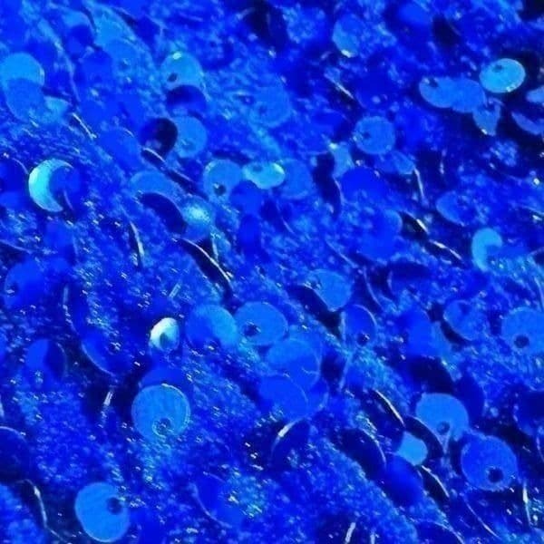 NWT HOUSE OF CHIC Bright Blue One Shoulder All-Over Sequin Evening Gown Semi For - Thumbnail 4