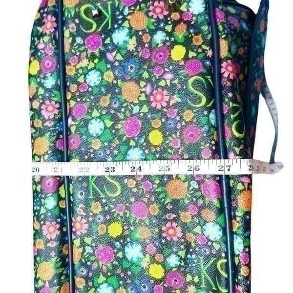 KEN SCOTT Italy Circa 1980s Retro Floral Weekender Convertible Crossbody Duffle - Thumbnail 8