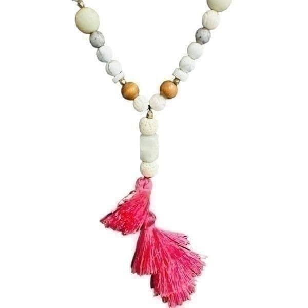 JADEITE Jade Quartz and Nephrite Jade Gemstone Beaded Long Tassel Necklace - Thumbnail 2