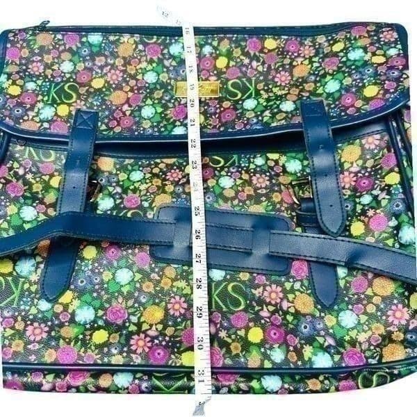 KEN SCOTT Italy Circa 1980s Retro Floral Weekender Convertible Crossbody Duffle - Thumbnail 6