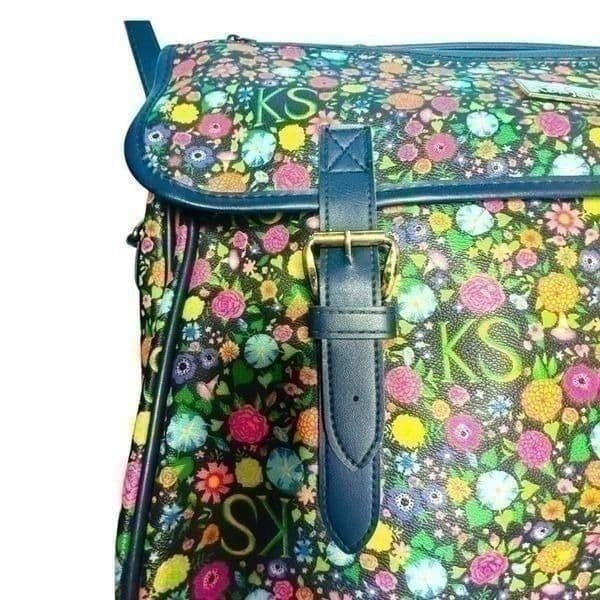 KEN SCOTT Italy Circa 1980s Retro Floral Weekender Convertible Crossbody Duffle - Thumbnail 2
