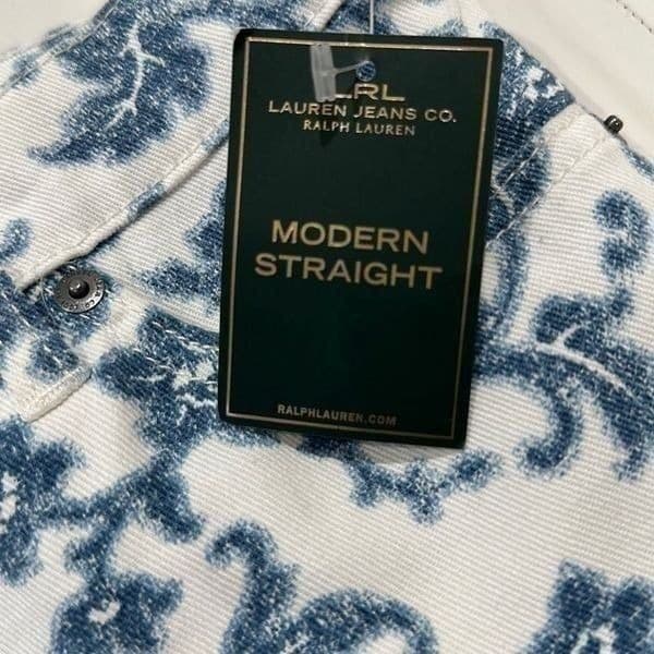 LAUREN RALPH LAUREN Indigo Multi Floral Modern Straight Ankle Cropped Denim Jean - Thumbnail 6