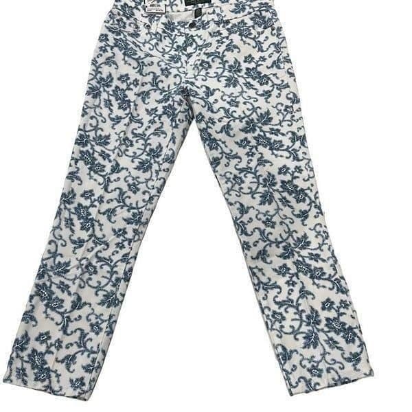 LAUREN RALPH LAUREN Indigo Multi Floral Modern Straight Ankle Cropped Denim Jean - Thumbnail 2